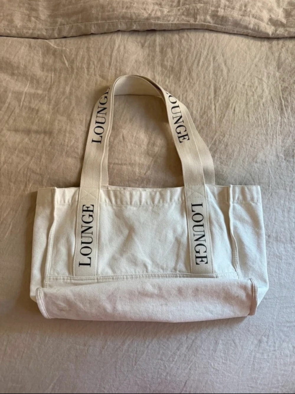 Lounge Ivory Canvas Tote Bag